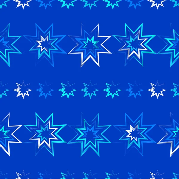 Płynne Tło Wektorowe Ornament Gwiazdami Mozaika Liczb Etnicznych Rysunek Ręczny — Wektor stockowy