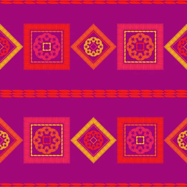 Etnik Boho Dikişsiz desen. Dantel. Kumaş üzerine nakış. Patchwork dokusu. Dokuma. Geleneksel süs. Kabile deseni. Halk motif. Duvar kağıdı, tekstil, sarma, Web için kullanılabilir.