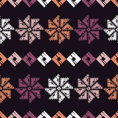 Etnik Boho Dikişsiz desen. Dantel. Kumaş üzerine nakış. Patchwork dokusu. Dokuma. Geleneksel süs. Kabile deseni. Halk motif. Duvar kağıdı, tekstil, sarma, Web için kullanılabilir. 