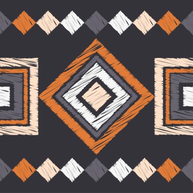 Etnik Boho Dikişsiz desen. Dantel. Kumaş üzerine nakış. Patchwork dokusu. Dokuma. Geleneksel süs. Kabile deseni. Halk motif. Duvar kağıdı, tekstil, sarma, Web için kullanılabilir. 