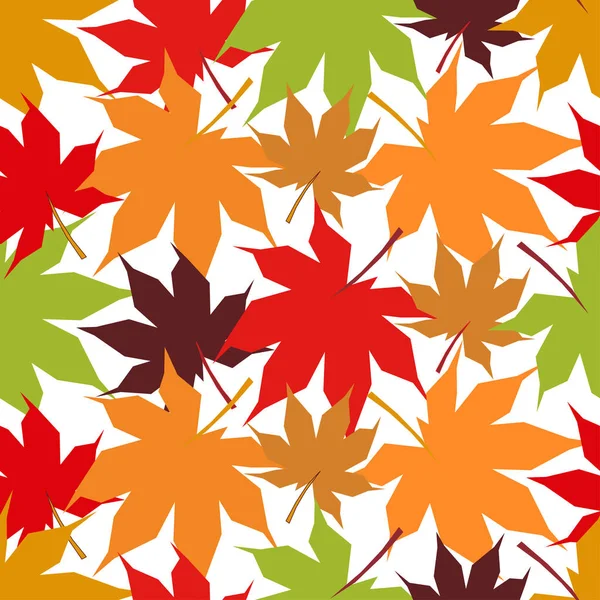 Naadloze Achtergrond Met Decoratieve Herfst Bladeren Prachtig Park Vector Illustratie — Stockvector