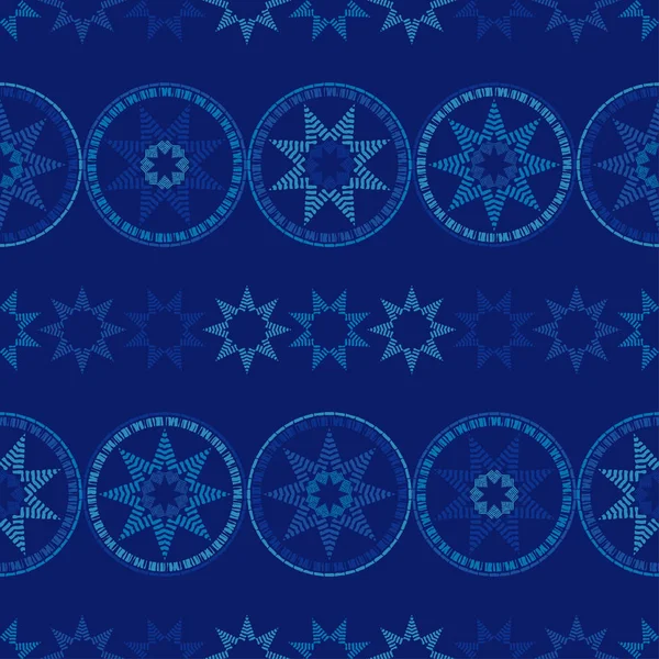 Dikişsiz Vektör Arka Planı Yıldız Ile Süs Etnik Figürlerin Mozaiği — Stok Vektör