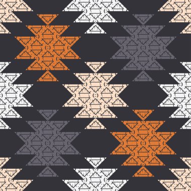 Etnik Boho Dikişsiz desen. Dantel. Kumaş üzerine nakış. Patchwork dokusu. Dokuma. Geleneksel süs. Kabile deseni. Halk motif. Duvar kağıdı, tekstil, sarma, Web için kullanılabilir. 