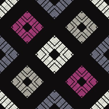 Etnik Boho Dikişsiz desen. Dantel. Kumaş üzerine nakış. Patchwork dokusu. Dokuma. Geleneksel süs. Kabile deseni. Halk motif. Duvar kağıdı, tekstil, sarma, Web için kullanılabilir. 