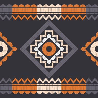 Polka noktalar Dikişsiz desen. Etnik figürlerin mozaiği. Desenli doku. Geometrik arka plan. Duvar kağıdı, tekstil, davet kartı, sarma, Web sayfası arka plan için kullanılabilir.