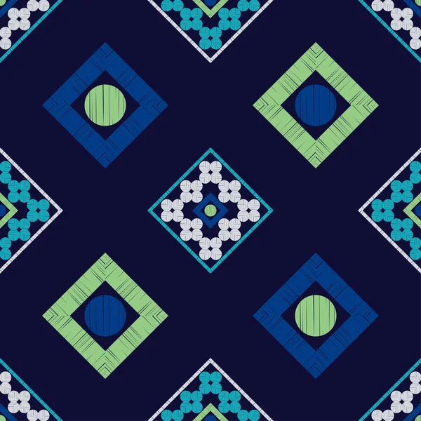 Punkt Nahtloses Muster Mosaik Ethnischer Figuren Gemusterte Textur Geometrischer Hintergrund — Stockvektor