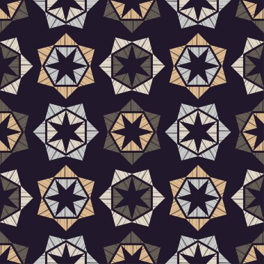 Dekoratif Norveç kar taneleri ile Dikişsiz desen. Mutlu Noeller! Vektör Illustration. Duvar kağıdı, tekstil, davet kartı, sarma, Web sayfası arka plan için kullanılabilir.