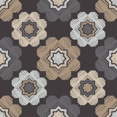 Sekizgen yıldız. Etnik boho sorunsuz desen. Dantel. Kumaş üzerine nakış. Patchwork doku. Dokuma. Geleneksel süs. Kabile tipi. Halk motifi. Duvar kağıdı, tekstil, sarma, web için kullanılabilir. 