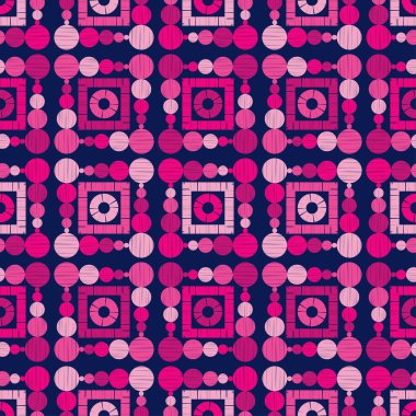 Polka noktalar Dikişsiz desen. Etnik figürlerin mozaiği. Desenli doku. Geometrik arka plan. Duvar kağıdı, tekstil, davet kartı, sarma, Web sayfası arka plan için kullanılabilir.