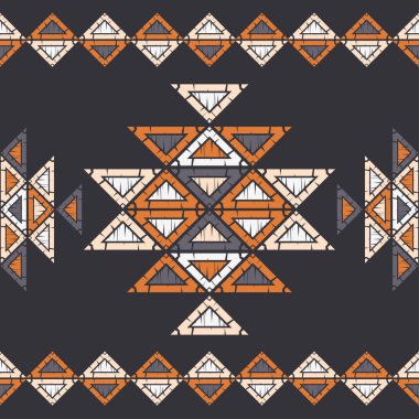 Etnik Boho Dikişsiz desen. Dantel. Kumaş üzerine nakış. Patchwork dokusu. Dokuma. Geleneksel süs. Kabile deseni. Halk motif. Duvar kağıdı, tekstil, sarma, Web için kullanılabilir. 