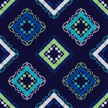 Etnik Boho Dikişsiz desen. Dantel. Kumaş üzerine nakış. Patchwork dokusu. Dokuma. Geleneksel süs. Kabile deseni. Halk motif. Duvar kağıdı, tekstil, sarma, Web için kullanılabilir. 