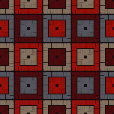 Kareler ve dörtgenlerin tasarımı. Trendy dikişsiz desen tasarımları. Vektör geometrik arka plan. Duvar kağıdı, tekstil, davetiye kartı, sarma, web sayfası arka plan için kullanılabilir.