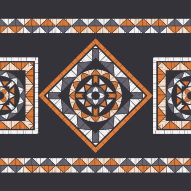 Etnik Boho Dikişsiz desen. Dantel. Kumaş üzerine nakış. Patchwork dokusu. Dokuma. Geleneksel süs. Kabile deseni. Halk motif. Duvar kağıdı, tekstil, sarma, Web için kullanılabilir. 
