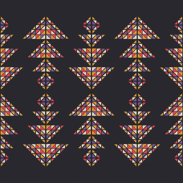 Patrón Étnico Boho Sin Costuras Encaje Bordado Tela Textura Patchwork — Vector de stock