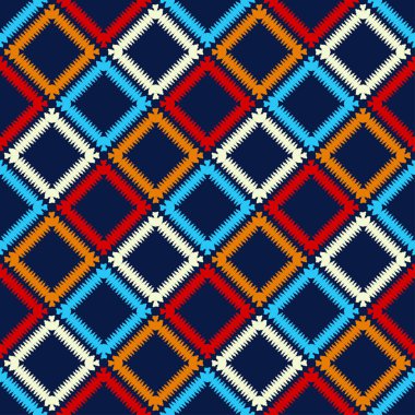 Etnik boho seamless modeli. Ikat. Geleneksel süs. Geometrik arka plan. Halk motif. Duvar kağıdı, tekstil, ambalaj, web sayfası arka planı davetiye, için kullanılabilir.