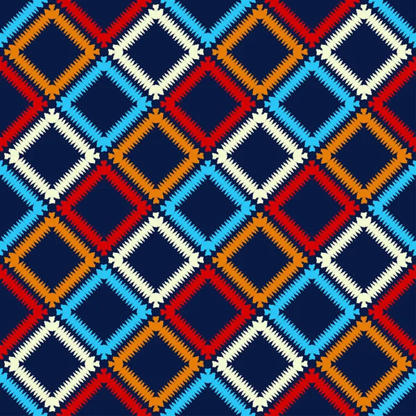 Etnische Boho Naadloze Patroon Ikat Traditionele Sieraad Geometrische Achtergrond Folk — Stockvector