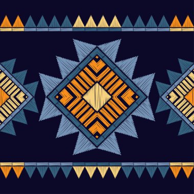 Etnik Boho Dikişsiz desen. Dantel. Kumaş üzerine nakış. Patchwork dokusu. Dokuma. Geleneksel süs. Kabile deseni. Halk motif. Duvar kağıdı, tekstil, sarma, Web için kullanılabilir. 