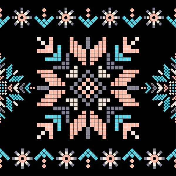 Des Flocons Neige Motif Tricoté Sans Couture Pull Chaud Mosaïque — Image vectorielle