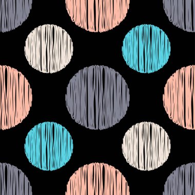 Polka noktalar Dikişsiz desen. Etnik figürlerin mozaiği. Desenli doku. Geometrik arka plan. Duvar kağıdı, tekstil, davet kartı, sarma, Web sayfası arka plan için kullanılabilir.