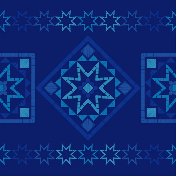 八角星的装饰 无缝矢量背景 种族人物的马赛克 可用于壁纸 纺织品 邀请卡 网页背景 — 图库矢量图片