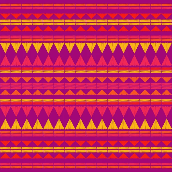 Patrón Étnico Boho Sin Costuras Encaje Bordado Tela Textura Patchwork — Vector de stock