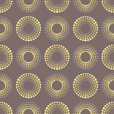 Polka noktalar Dikişsiz desen. Etnik figürlerin mozaiği. Desenli doku. Geometrik arka plan. Duvar kağıdı, tekstil, davet kartı, sarma, Web sayfası arka plan için kullanılabilir.