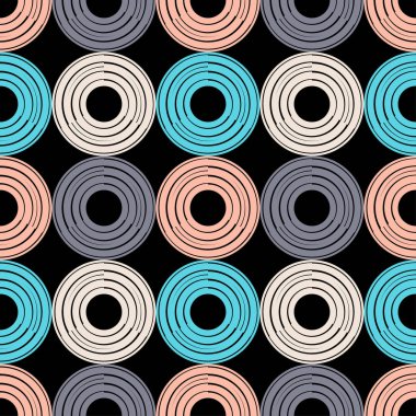 Polka noktalar Dikişsiz desen. Etnik figürlerin mozaiği. Desenli doku. Geometrik arka plan. Duvar kağıdı, tekstil, davet kartı, sarma, Web sayfası arka plan için kullanılabilir.