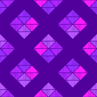 Üçgenler ve kareler. Trendy dikişsiz desen tasarımları. Desenli doku. Vektör geometrik arka plan. Duvar kağıdı, tekstil, davetiye kartı, sarma, web sayfası arka plan için kullanılabilir.