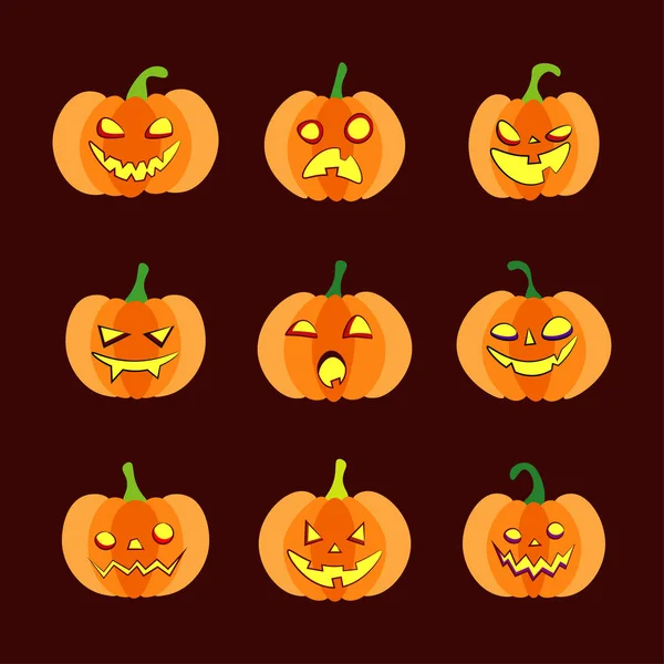 Joyeux Halloween Card Des Citrouilles Caniche Brosse Peut Être Utilisé — Image vectorielle
