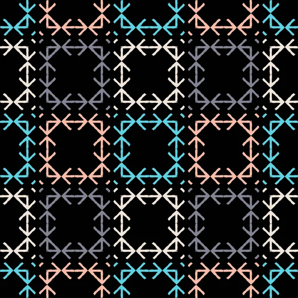 Patrón Étnico Boho Sin Costuras Encaje Bordado Tela Textura Patchwork — Vector de stock