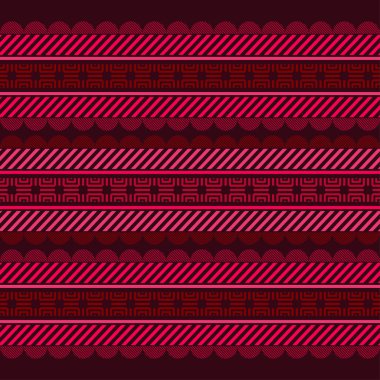 Çizgili şekillerin kusursuz deseni. Desenli doku. Vektör geometrik arkaplan. Web tasarımı veya yazdırma için vektör illüstrasyonu.