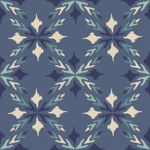 Ikat Nahtloses Muster Traditionelles Ornament Geometrischer Hintergrund Vektor Illustration Für — Stockvektor