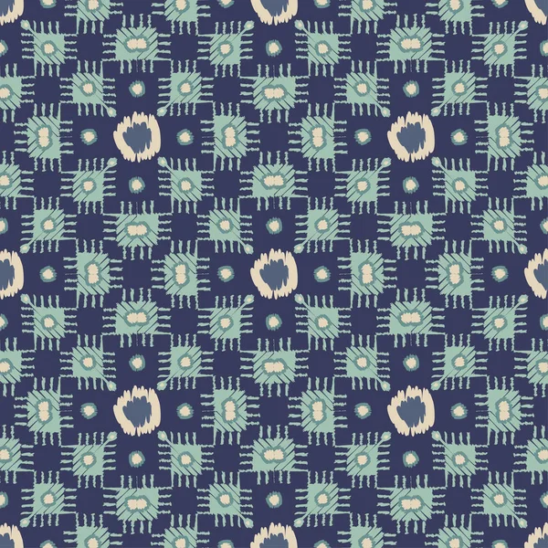 Ikat Schema Senza Soluzione Continuità Ornamento Tradizionale Sfondo Geometrico Illustrazione — Vettoriale Stock