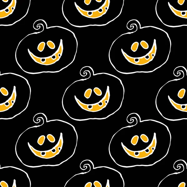 Calabaza Dibujo Tinta Blanca Negra Para Halloween Ilustración Vectorial Para — Vector de stock