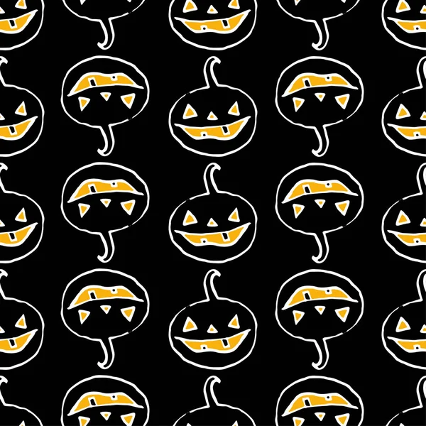 Zucca Disegno Inchiostro Bianco Nero Halloween Illustrazione Vettoriale Web Design — Vettoriale Stock