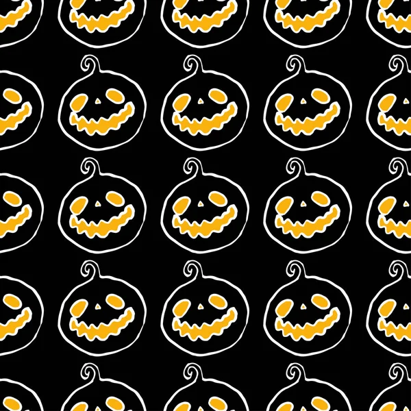 Kürbis Schwarz Weiße Tuschezeichnung Für Halloween Vektor Illustration Für Webdesign — Stockvektor