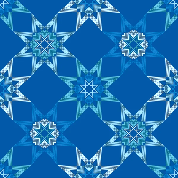 Nahtloses Muster Mit Dekorativen Schneeflocken Und Sternen Vektor Illustration Für — Stockvektor