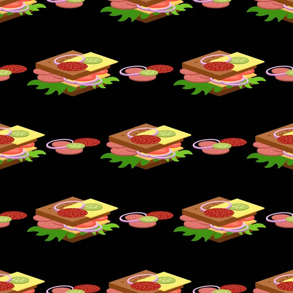 Sandwich Ses Ingrédients Illustration Vectorielle Pour Conception Web Impression — Image vectorielle