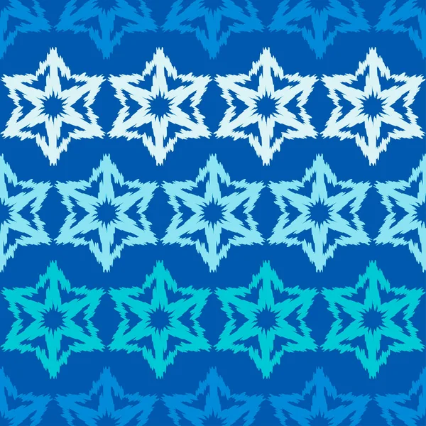 Ikat Blau Nahtloses Muster Geometrie Ausführung Mit Manueller Schraffur Ethnische — Stockvektor