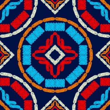 Kusursuz desen. Geometri. Elle kumandalı tasarım. Etnik boho süsü. Web tasarımı veya yazdırma için vektör illüstrasyonu.