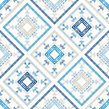 Aztek elementleri. Kusursuz desen. Geometri. Elle kumandalı tasarım. Etnik boho süsü. Web tasarımı veya yazdırma için vektör illüstrasyonu.