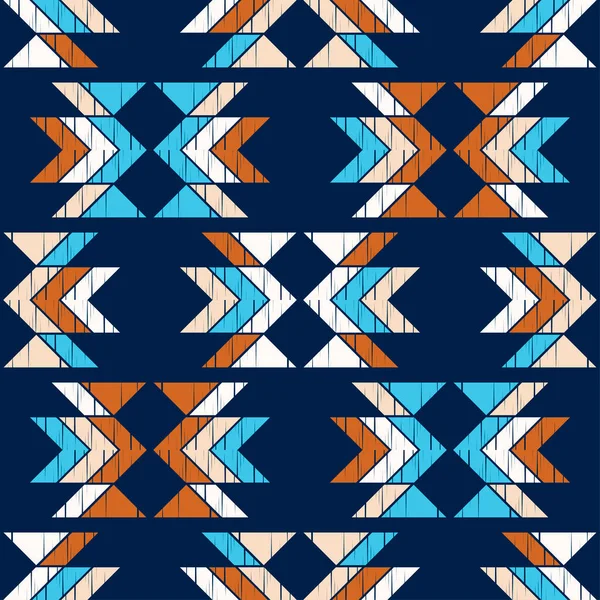 Aztek Elementleri Kusursuz Desen Geometri Elle Kumandalı Tasarım Tekstil Etnik — Stok Vektör