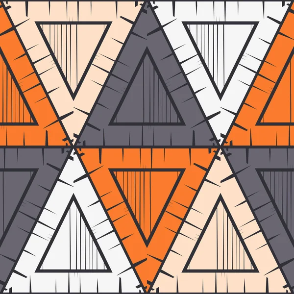 Бесшовный Шаблон Геометрия Дизайн Ручным Штриховкой Текстиль Этнический Орнамент Векторная — стоковый вектор