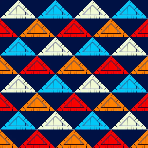 Zökkenőmentes Minta Geometria Tervezés Kézi Kikeléssel Textilből Etnikai Boho Dísz — Stock Vector