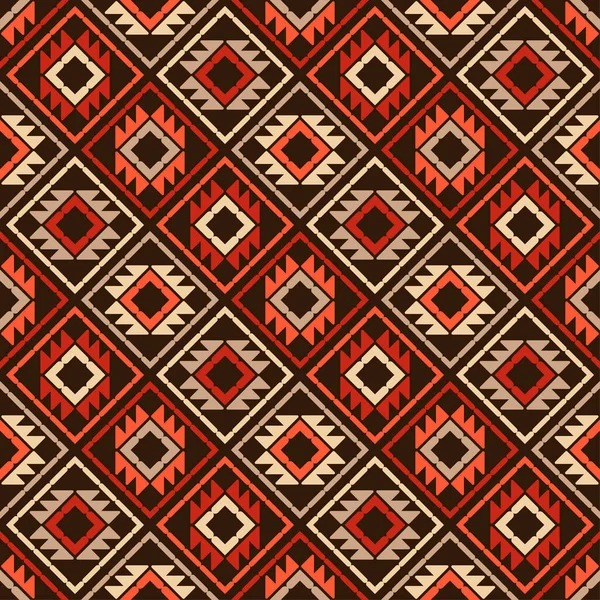 Aztekische Elemente Nahtloses Muster Geometrie Ausführung Mit Manueller Schraffur Textil — Stockvektor