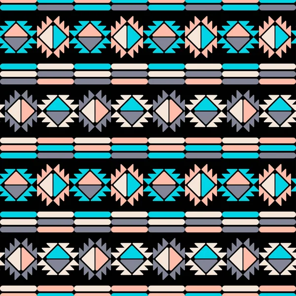 Αζτέκικα Στοιχεία Απρόσκοπτο Μοτίβο Γεωμετρία Σχεδιασμός Χειροκίνητη Εκκόλαψη Υφάσματα Εθνικό — Διανυσματικό Αρχείο