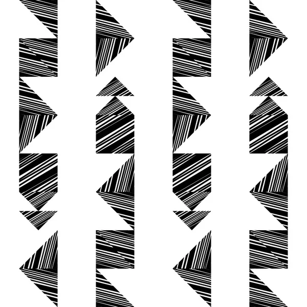 Mosaik Geometrischer Formen Nahtloses Muster Geometrie Ausführung Mit Manueller Schraffur — Stockvektor
