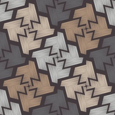 Kahverengi zemin, ahşap desenli. Geometri. Kusursuz desen. Web tasarımı veya yazdırma için vektör illüstrasyonu.