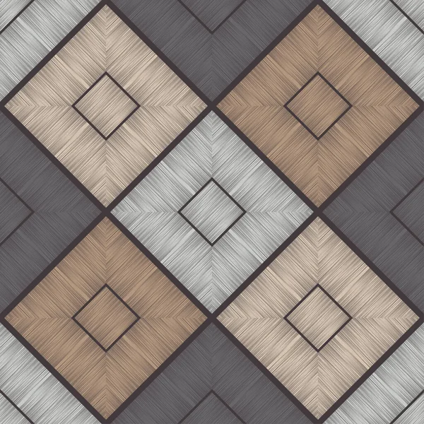 Brown Floor Wooden Texture Geometry Seamless Pattern Vector Illustration Web — Stock Vector