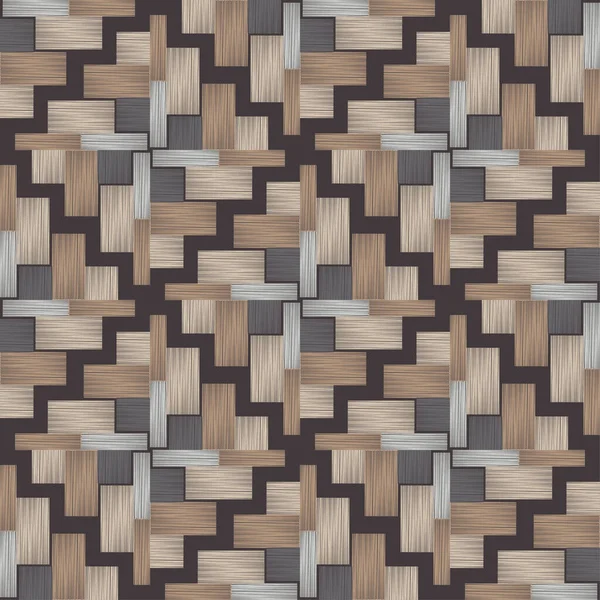Bruine Vloer Met Houten Textuur Geometrie Naadloos Patroon Vector Illustratie — Stockvector